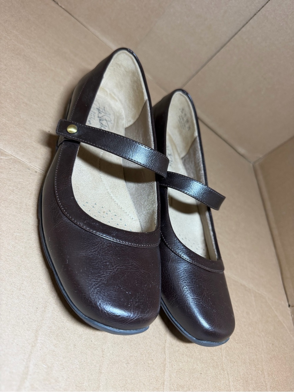 Life Stride Dark Brown Mary Jane Flats with Strap